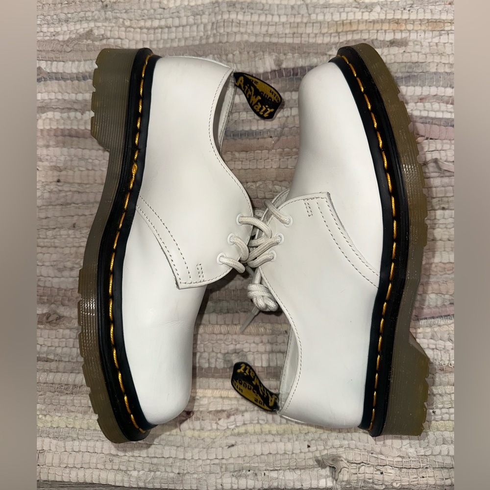 Dr. Martens White Leather Oxford Shoes